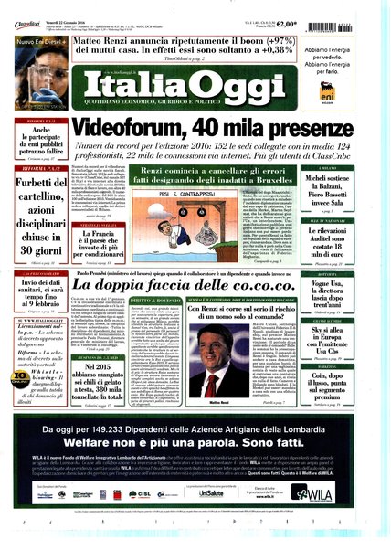 Italia oggi : quotidiano di economia finanza e politica